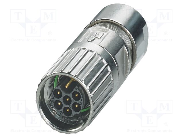 Connector: M17; plug; M17 PRO; PIN: 7; 630V; 14A; IP67; 6+PE; crimped