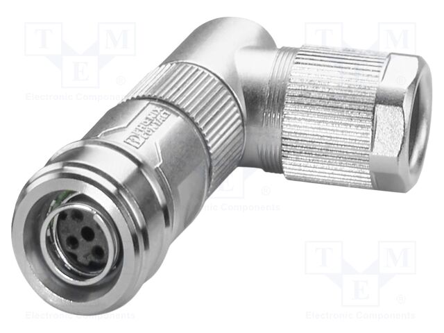 Connector: M12; plug; PIN: 4; 48V; angled; IP65; crimped; D code; 4A