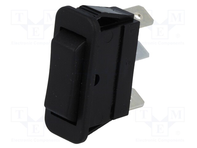 ROCKER; SP3T; Pos: 3; (ON)-OFF-(ON); 16A/250VAC; 20A/28VDC; black