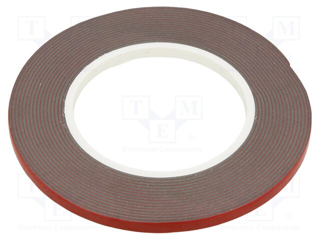 Tape: fixing; W: 6mm; L: 5.5m; Thk: 1.6mm; grey; max.120°C; 36N/cm