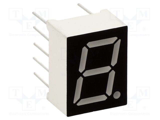 Display: LED; 7-segment; 10mm; 0.39"; No.char: 1; yellow-green