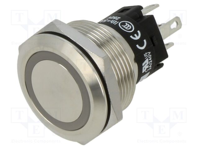 Switch: vandal resistant; Pos: 2; SPDT; 3A/240VAC; 3A/240VDC; Ø22mm