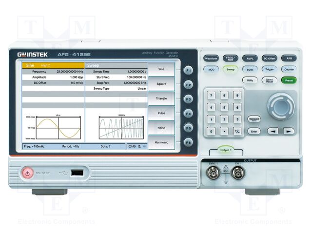 Generator: arbitrary, function; 25MHz; colour,LCD 8"; Ch: 1