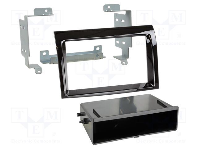 Radio frame; Citroën,Fiat,Opel,Peugeot; black gloss