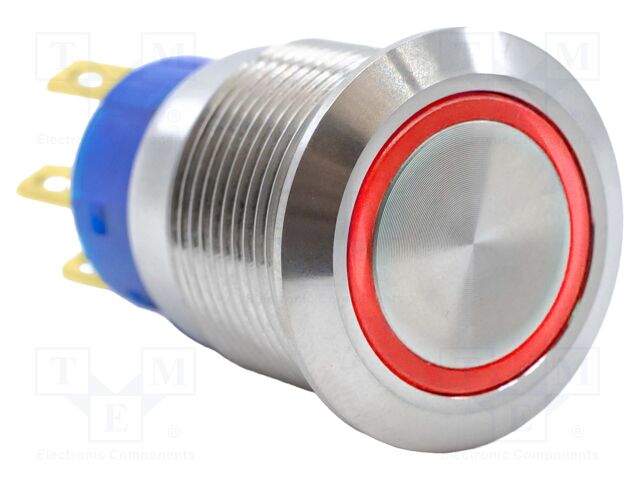 Switch: vandal resistant; DPDT; 3A/250VAC; IP67; ON-(ON); red; 110V