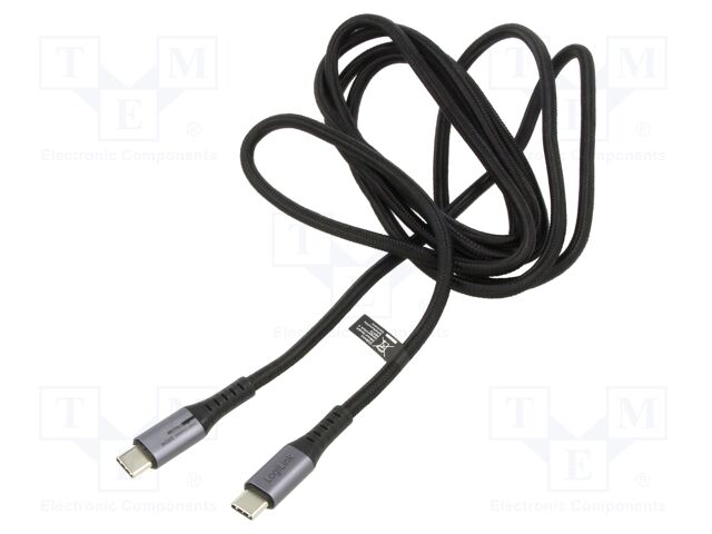 Cable; USB 3.2 Gen 2x2; USB C plug,both sides; 2m; black; 20Gbps