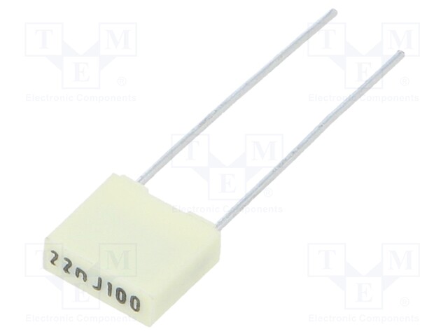 Capacitor: polyester; 22nF; 63VAC; 100VDC; Pitch: 5mm; ±5%