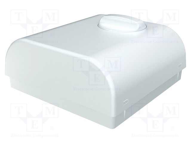 Enclosure: wall mounting; X: 80mm; Y: 80mm; Z: 33.3mm; ABS; white