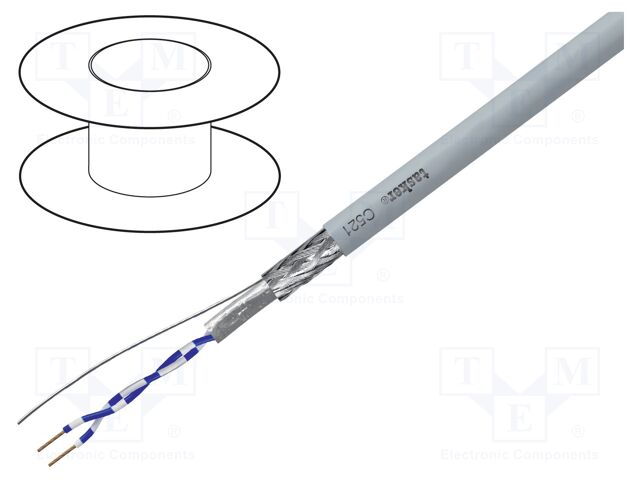 Wire: DMX; 1x2x0.22mm2; stranded; 120Ω; -20÷80°C; Colour: grey