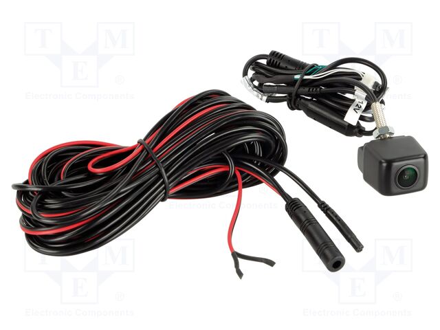 Rear view camera; 115°; black; 12VDC,24VDC; Kit: camera; screw