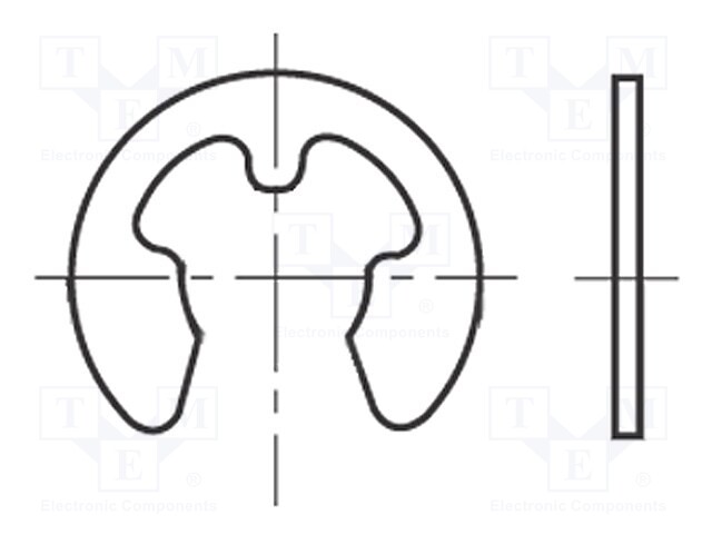 Circlip; spring bronze; Shaft dia: 4mm; BN 593; Ring: external