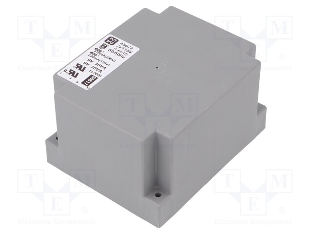 Transformer: encapsulated; 60VA; 115/230VAC; 9V; 9V; 3333mA; 3333mA