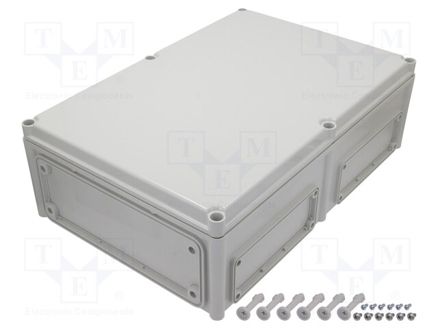 Enclosure: wall mounting; X: 380mm; Y: 560mm; Z: 180mm; EK; grey; IK08
