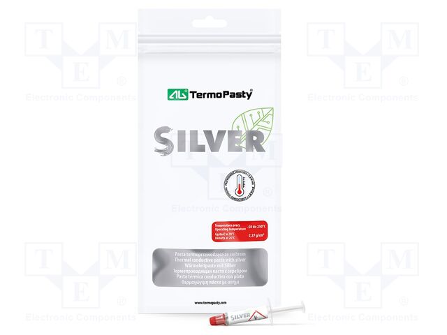 Heat transfer paste; silver; silicone+silver; 1g; AG SILVER