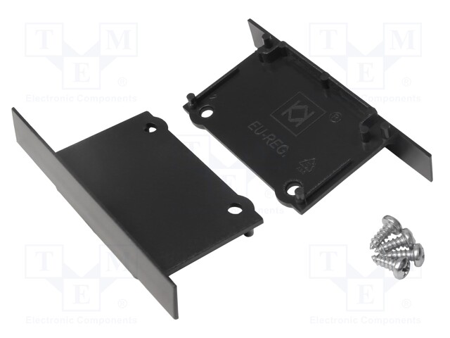 Cap for LED profiles; black; ABS; Application: PHIL WPUST; Pcs: 2