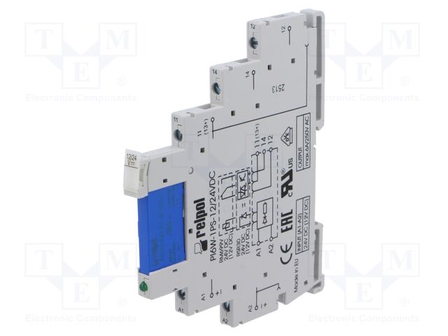 Relay: interface; SPST; Ucoil: 24VDC; 2A; 2A/32VDC; PIR6W-1PS; IP20