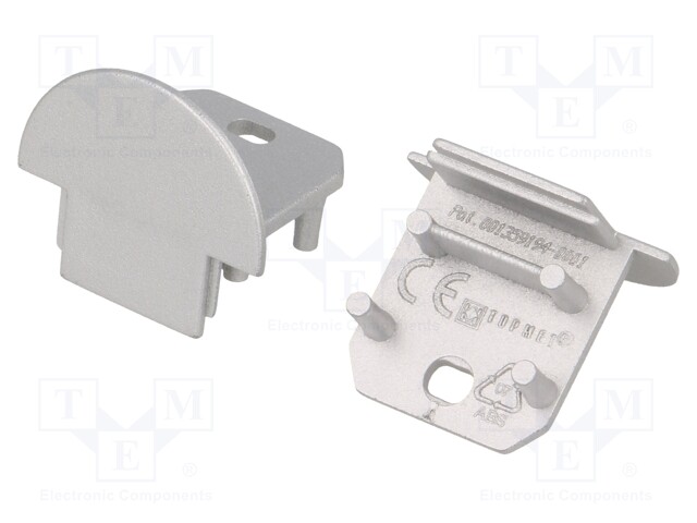 Cap for LED profiles; silver; ABS; Application: DEEP10