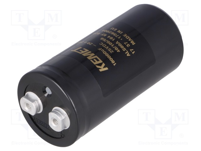Capacitor: electrolytic; 180000uF; 25VDC; Leads: screw; ESR: 13mΩ