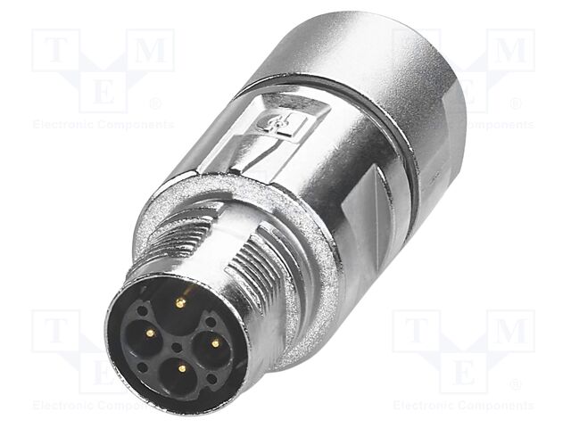 Connector: M17; plug; M17 PRO; PIN: 4(3+1); 630V; 20A; IP67; 3+PE