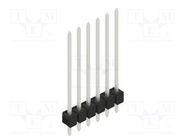 Connector: pin strips; pin header; male; PIN: 6; 2.54mm; THT; 1x6
