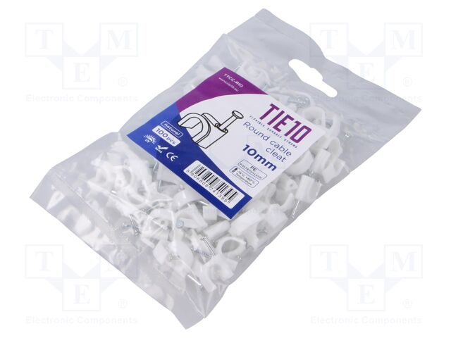 Holder; natural; on round cable; 100pcs; with a nail; 10mm