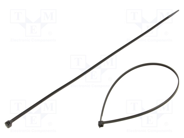 Cable tie; L: 370mm; W: 4.8mm; polyamide; 220N; black; 100pcs.