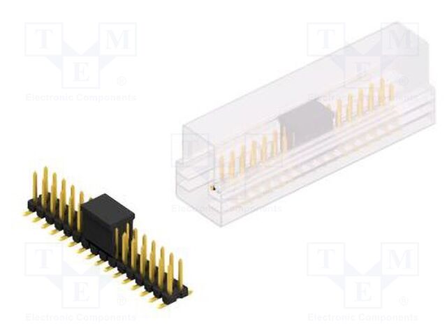 Connector: pin strips; pin header; male; PIN: 32; 2.54mm; SMT; 2x16