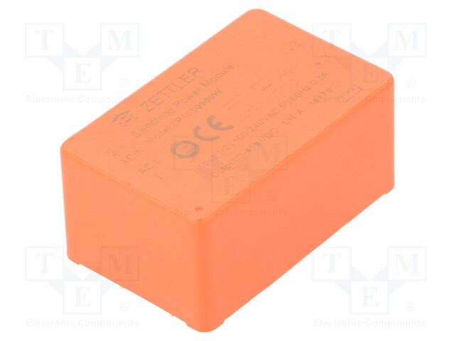 Converter: AC/DC; 10W; 85÷265VAC; Usup: 100÷370VDC; Uout: 9VDC; 72%