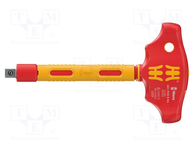 Adapter; insulated; 3/8"; with T-handle; 130mm