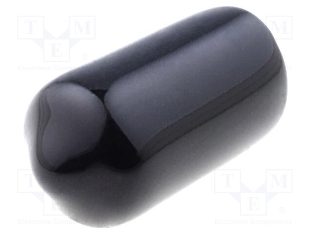 Cap; Body: black; Øint: 8.5mm; Mat: soft PVC; L: 15mm; Wall thick: 1mm