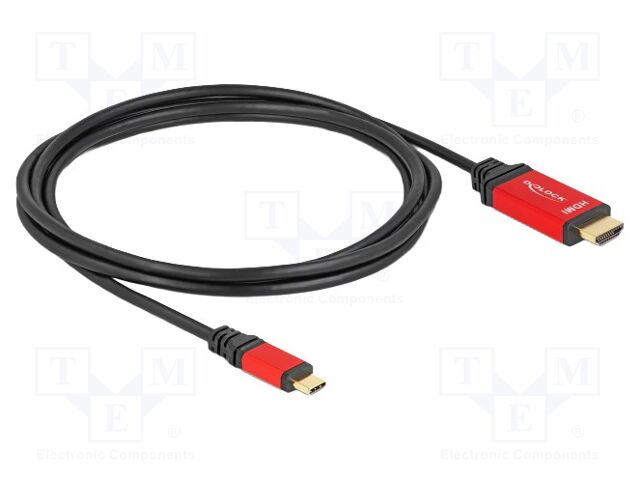 Cable; HDMI plug,USB C plug; HDMI 2.1,High Speed + Ethernet