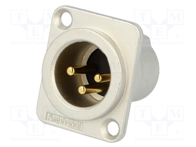 Socket; XLR; male; PIN: 3; straight; turned contacts; soldering