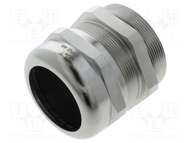 Cable gland; PG48; IP68; brass; Body plating: nickel