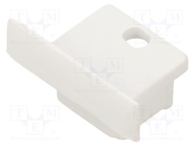 Cap for LED profiles; white; ABS; with hole; Pcs: 20; SMART-IN10