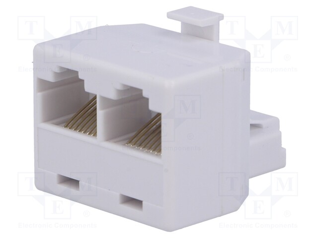Splitter; Layout: 8p8c; RJ45 socket x2,RJ45 plug
