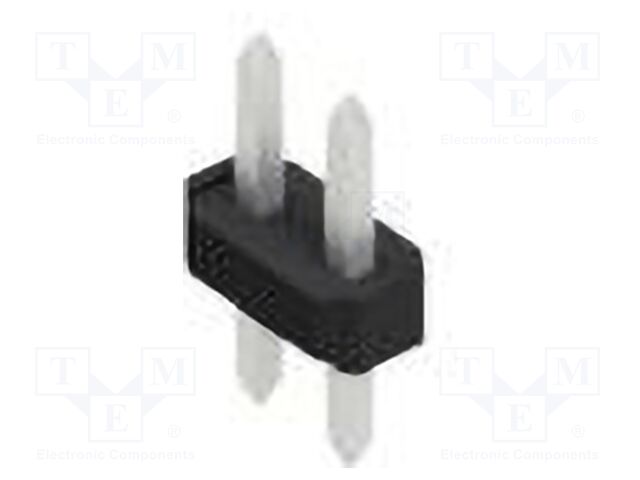 Connector: pin strips; pin header; male; PIN: 2; 2.54mm; THT; 2x1