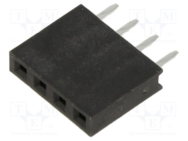 PCB Receptacle, Board-to-Board, 2.54 mm, 1 Rows, 4 Contacts, Through Hole Mount, M20 Series