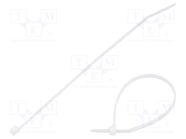 Cable tie; lumiscent; L: 150mm; W: 2.5mm; white; polyamide