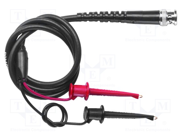 Test lead; 2x hook clip-on probe-BNC male plug; Urated: 300V