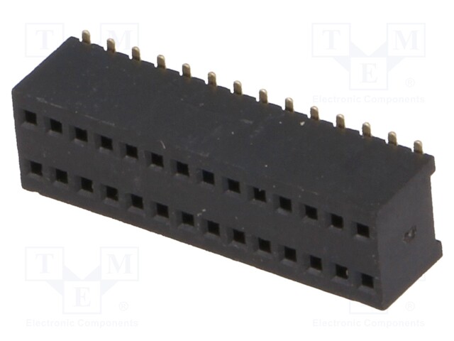 Socket; pin strips; female; PIN: 28; straight; 1.27mm; SMT; 2x14