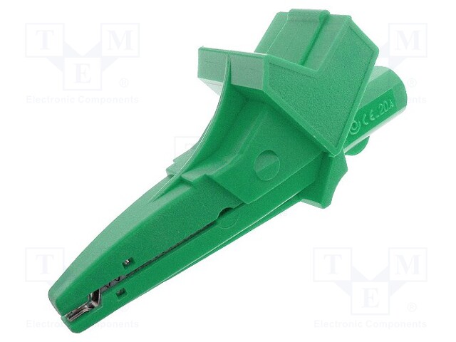 Crocodile clip; 20A; 1kVDC; green; Grip capac: max.25mm