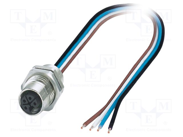 Connector: M12; socket; PIN: 4; female; 63V; straight; IP65; cables