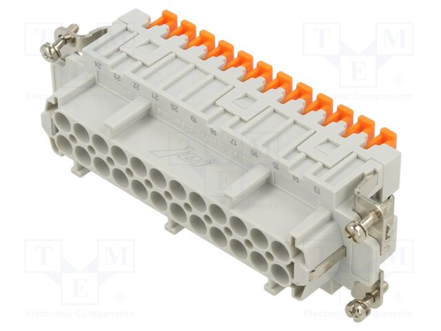 Connector: HDC; contact insert; female; JSH S; PIN: 24; 24+PE; 16A