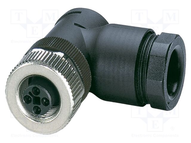 Connector: M12; plug; PIN: 4; 63V; angled; IP67; screw terminal; 12A