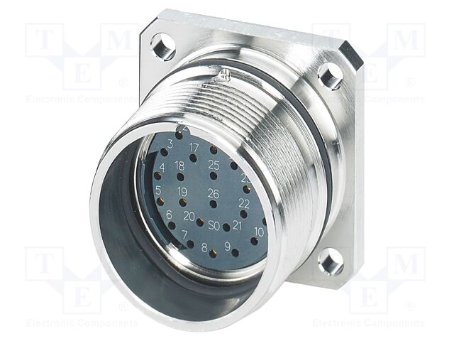 Connector: M27; socket; PIN: 28; female; IP67; HC; soldering; 48V; 8A