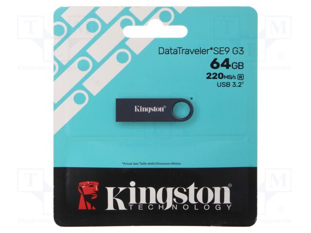 Pendrive; USB 3.2 Gen 1; 64GB; R: 220MB/s; W: 100MB/s; black; USB A