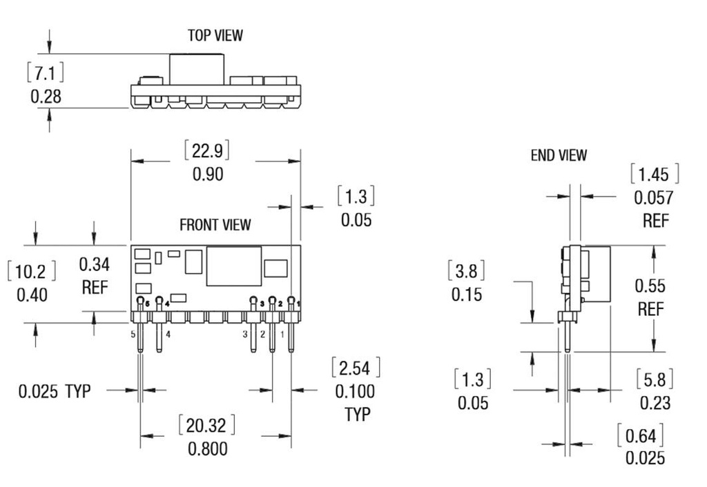 Converter: DC/DC; 16.5W; Uin: 2.4÷5.5V; Uout: 0.7525÷5.5VDC; SIP