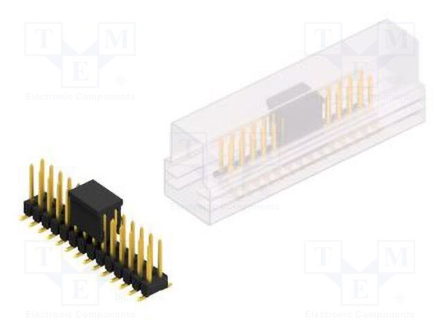 Connector: pin strips; pin header; male; PIN: 28; 2.54mm; SMT; 2x14