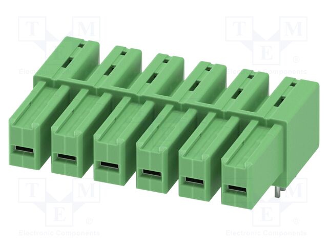 PCB headers, nominal cross section: 6 mm?, color: green, nom