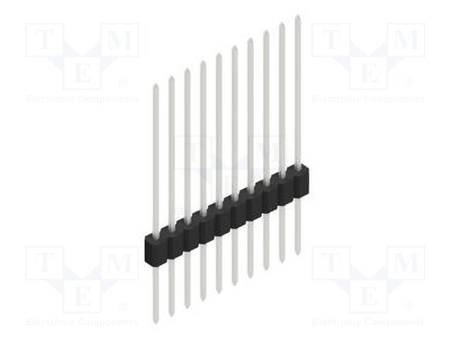 Connector: pin strips; pin header; male; PIN: 10; 1.27mm; THT; 1x10